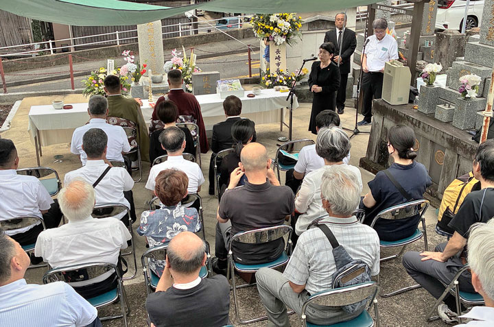 原爆犠牲者追悼法要を今年は前日の夕方におこなった（8月8日・長崎市）